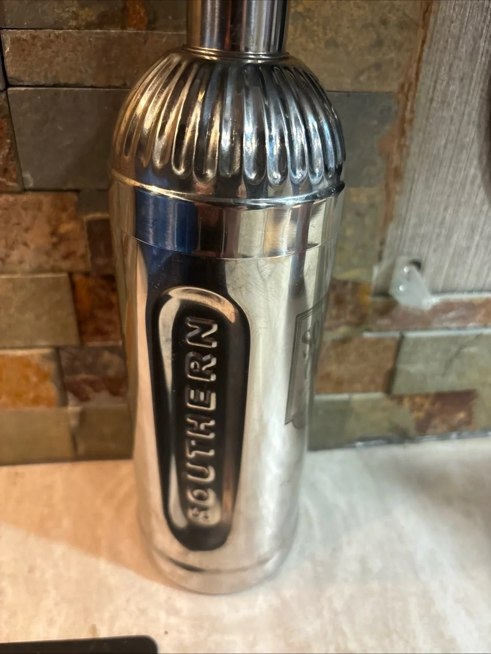 Southern Comfort Metal Cocktail Bottle Shaped Shaker  M.W. Heron's Vintage